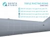 Quinta Studio QRV-033 Triple riveting rows (rivet size 0.20 mm, gap 0.8 mm, suits 1/32 scale), White color, total length 3,7 m/12 ft